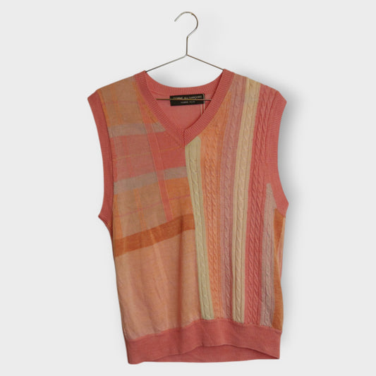 Patchwork Cable Knit Vest