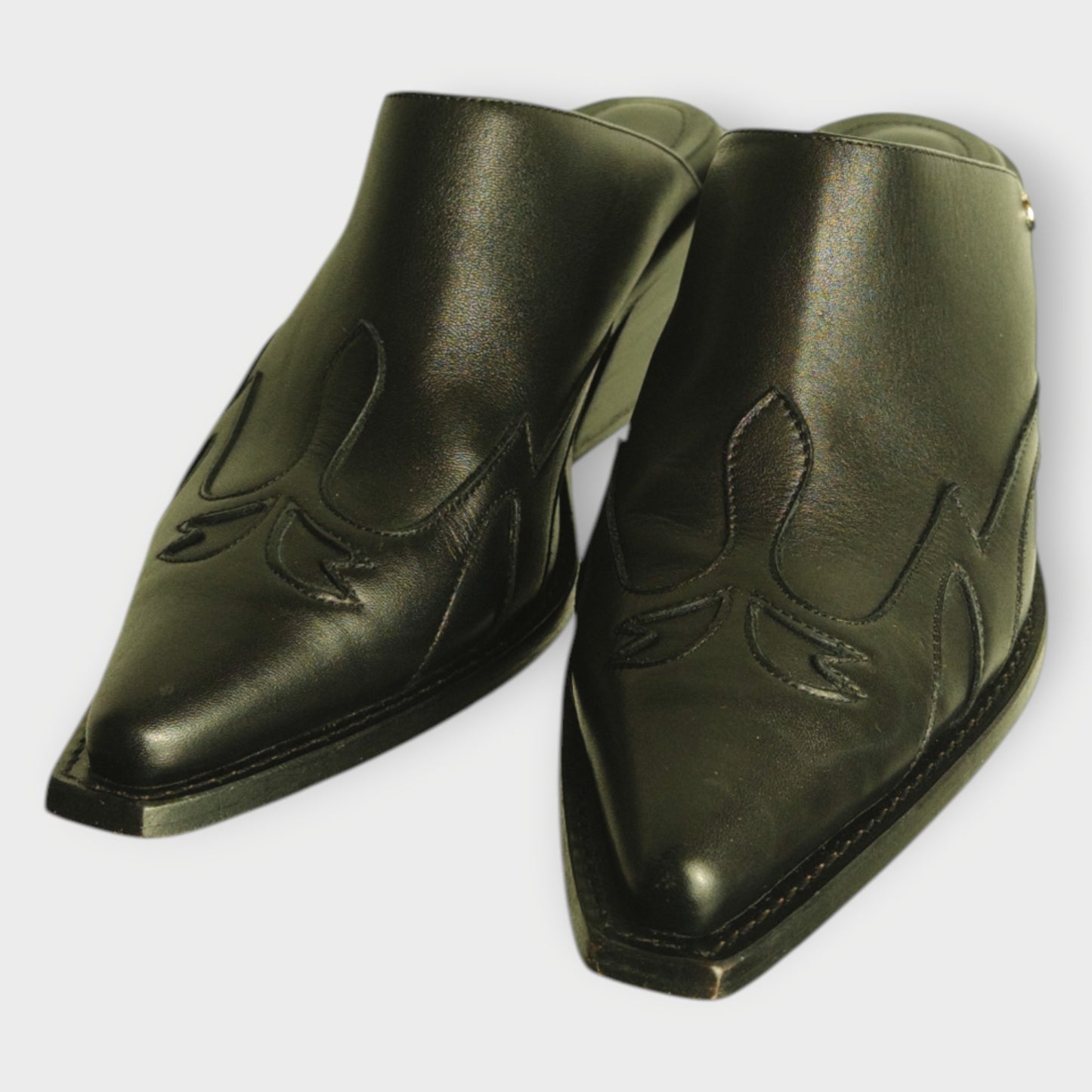 Leather Western Mule