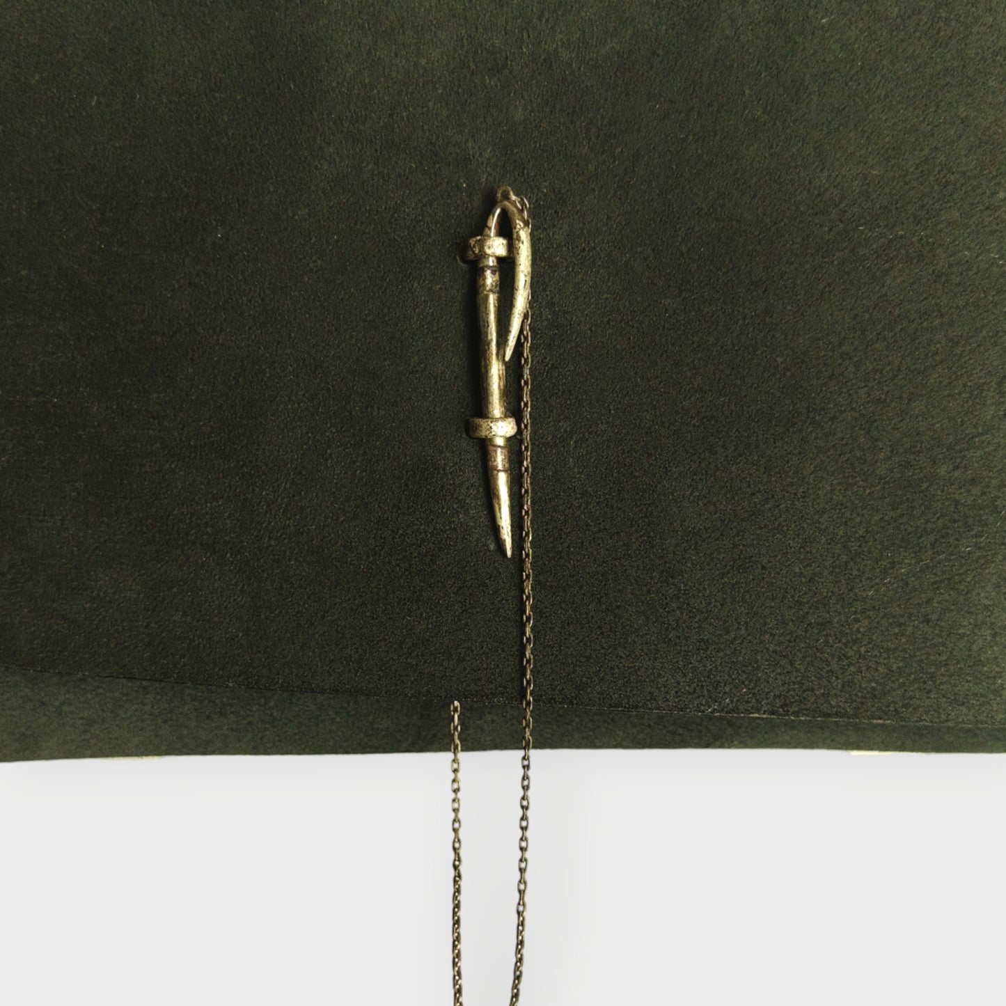 Suede Silver Hook Clutch