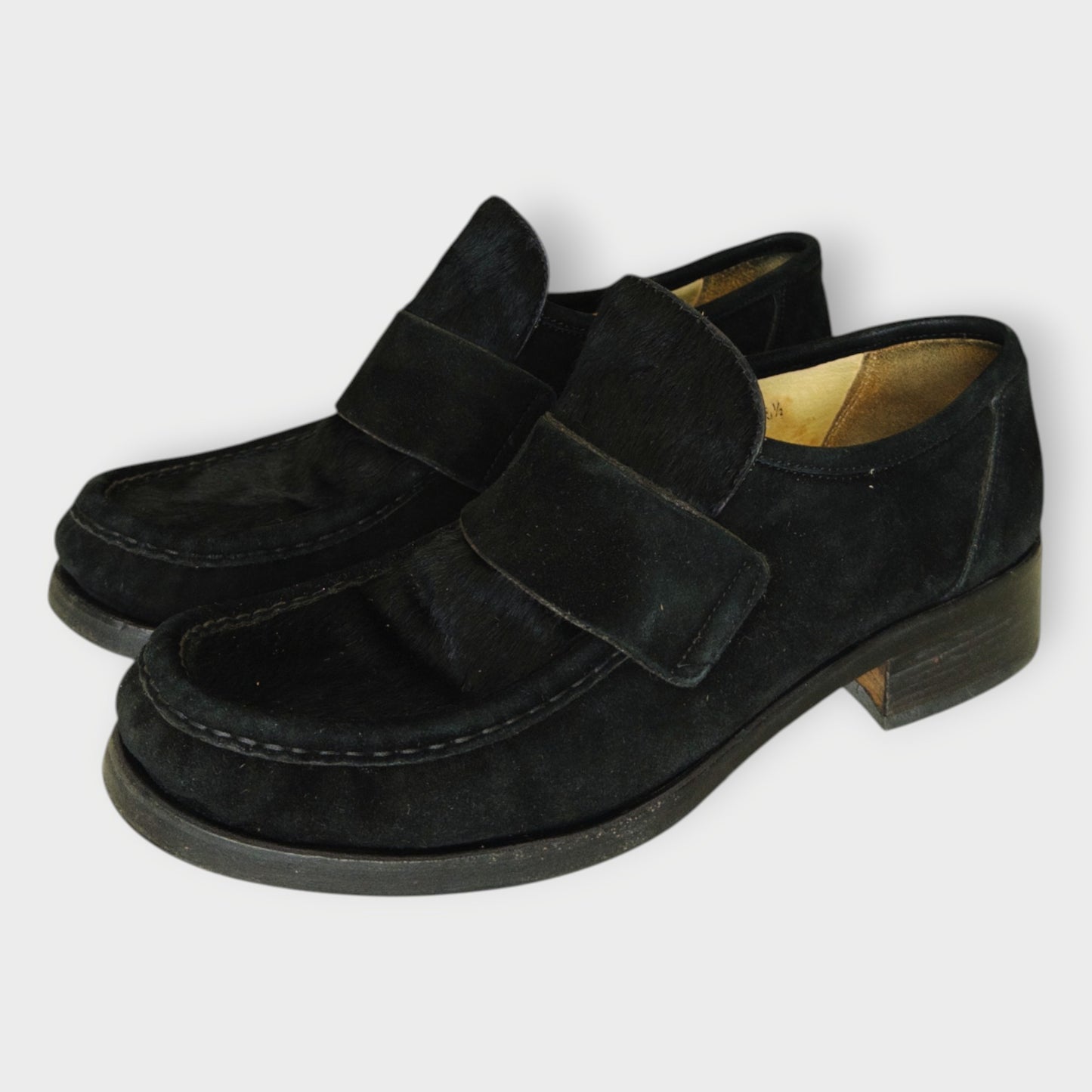 Suede & Pony Hair Square Toe Loafer