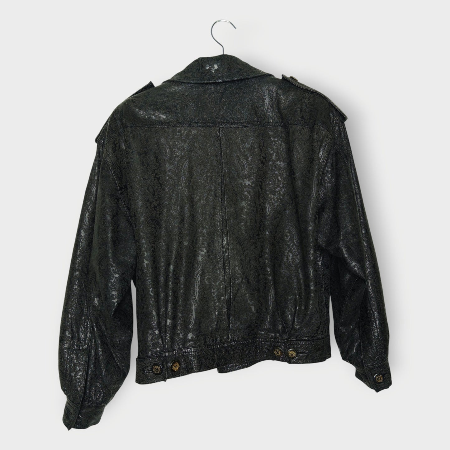 Paisley Embossed Leather Jacket