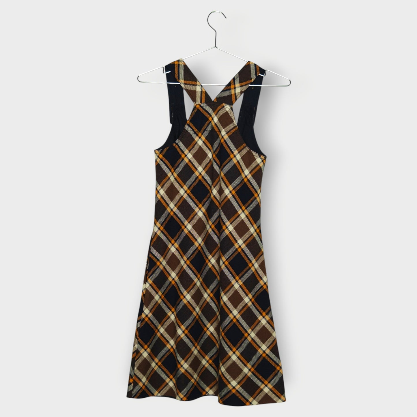 Check Cotton Pinafore Dress