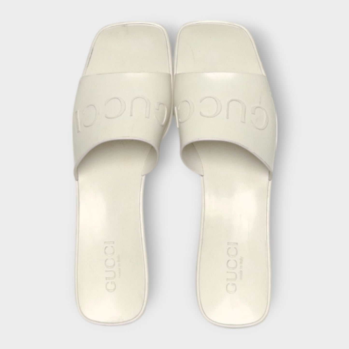 Rubber Low Heel Slide Sandal