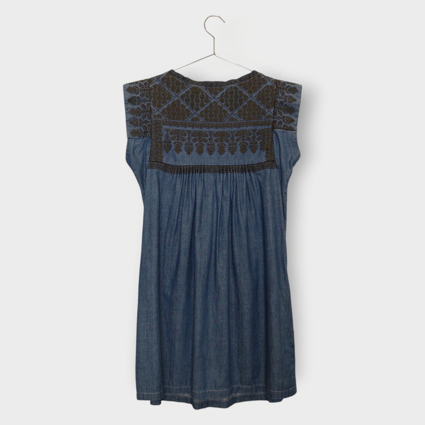Chambray Embroidered Dress