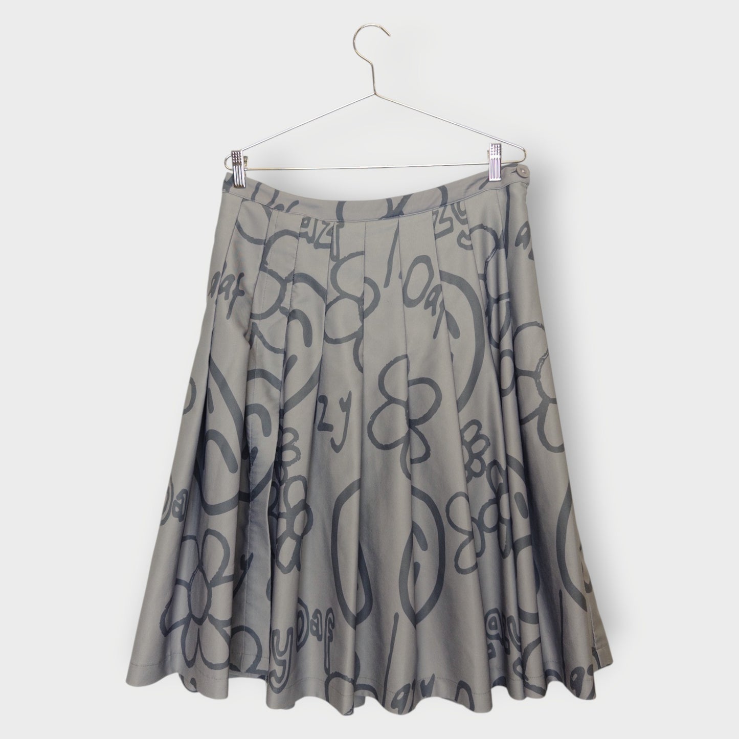 Happy Sad Pleated Midi Skirt