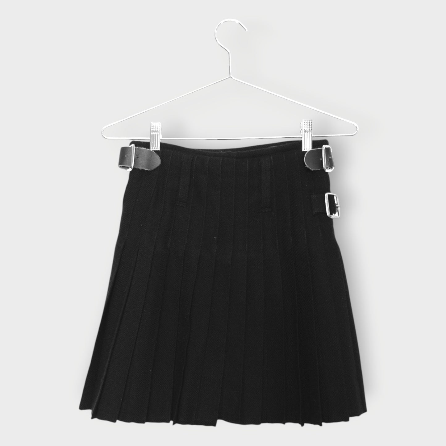 Pleated Knit Mini Skirt