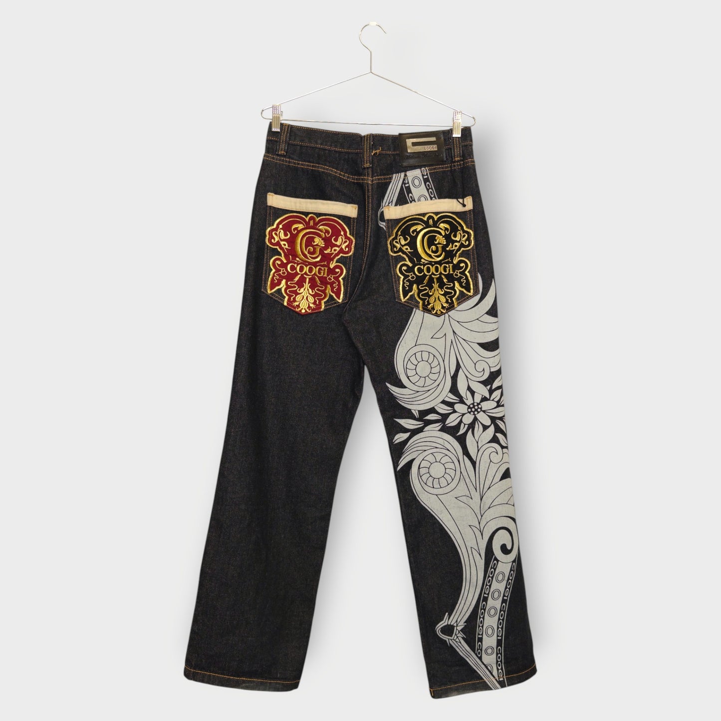 Denim Print Embroidered Jeans