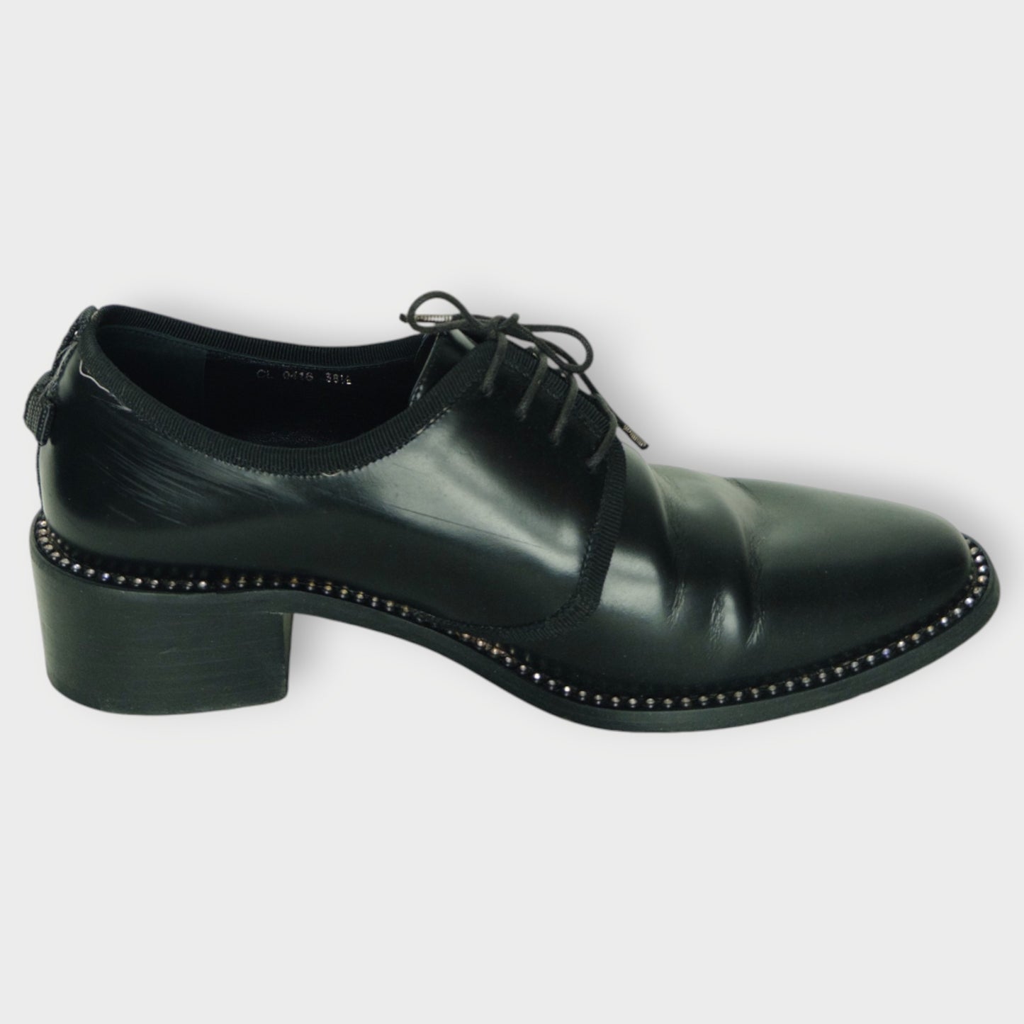 Leather Diamanté Derby Shoe