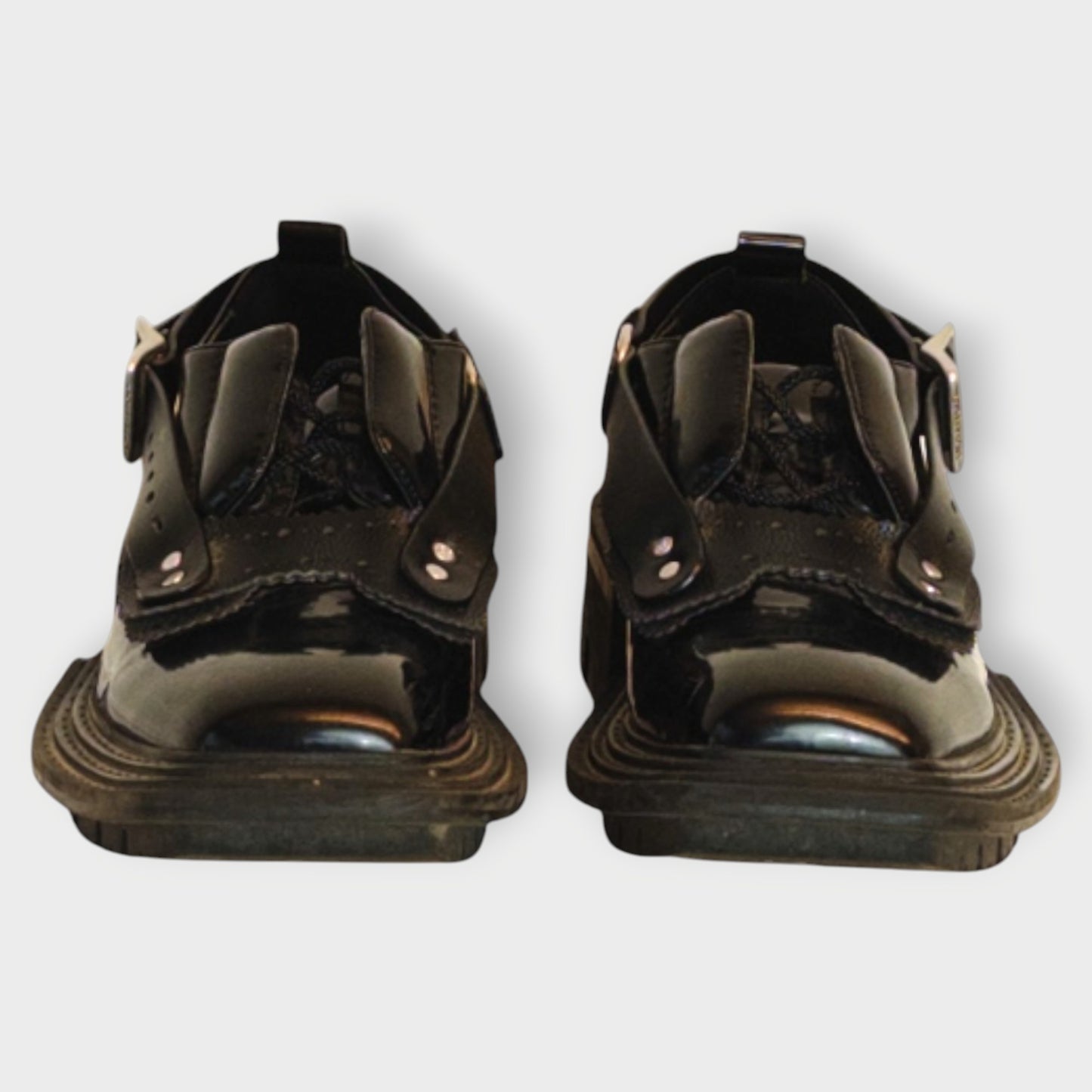 Leather Derby Buckle Shoes