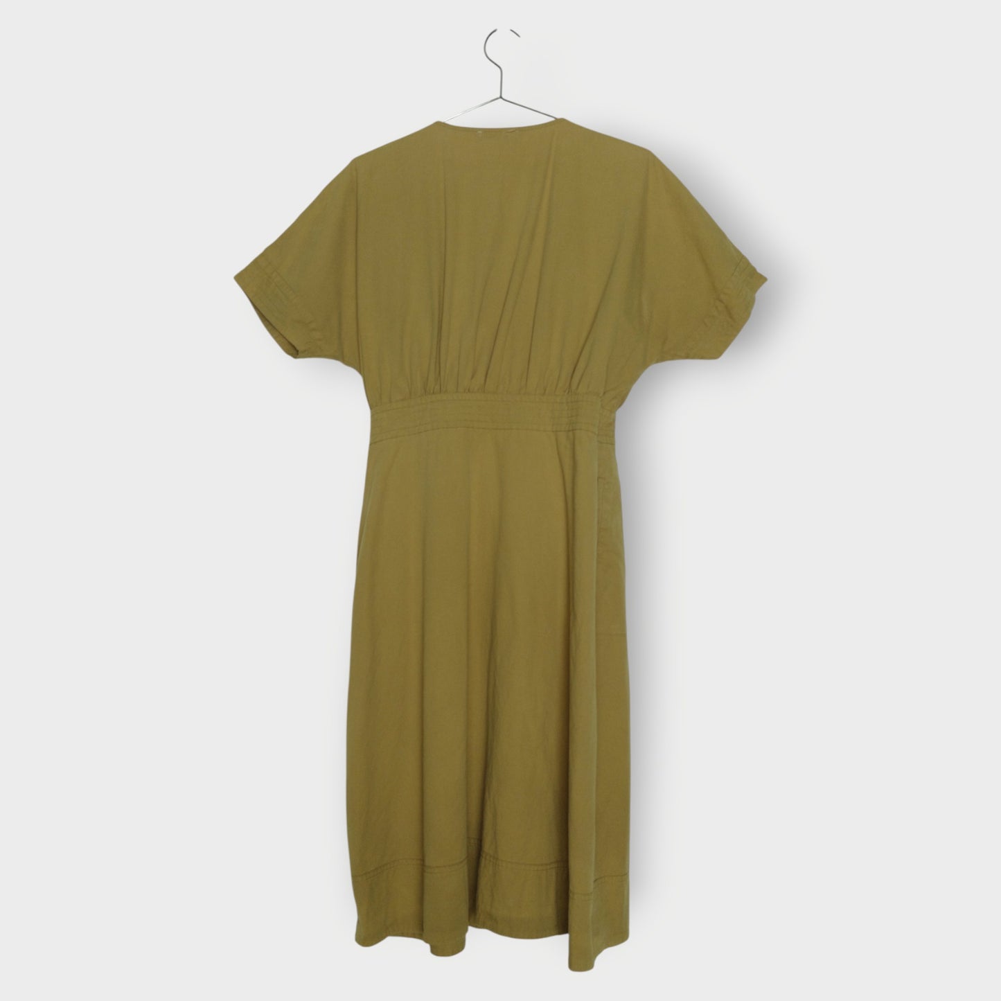 Cotton Wrap Midi Dress