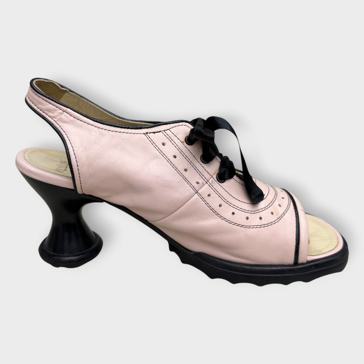 Lace Up Peep Toe Heel