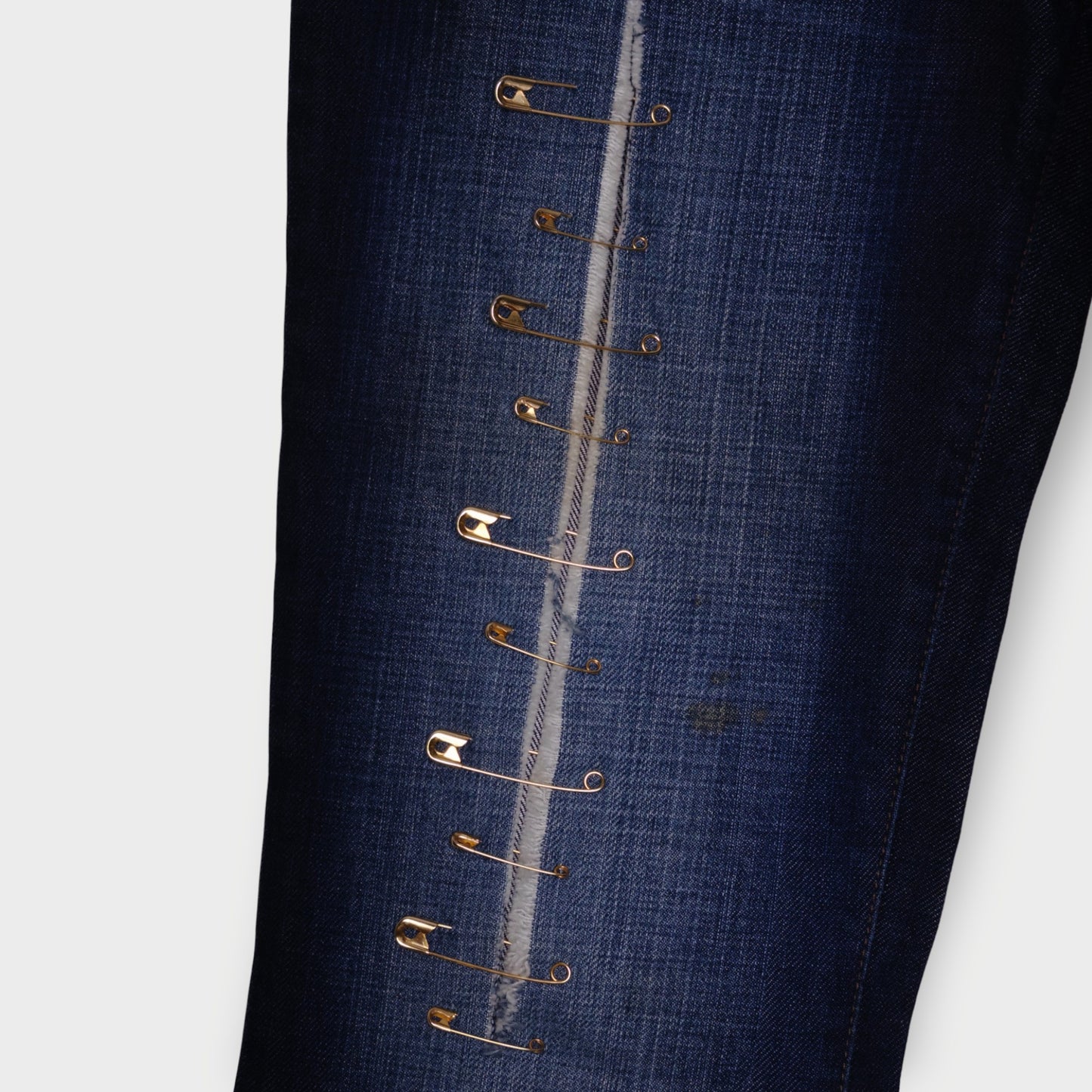 Mid Wash Safety Pin Jeans