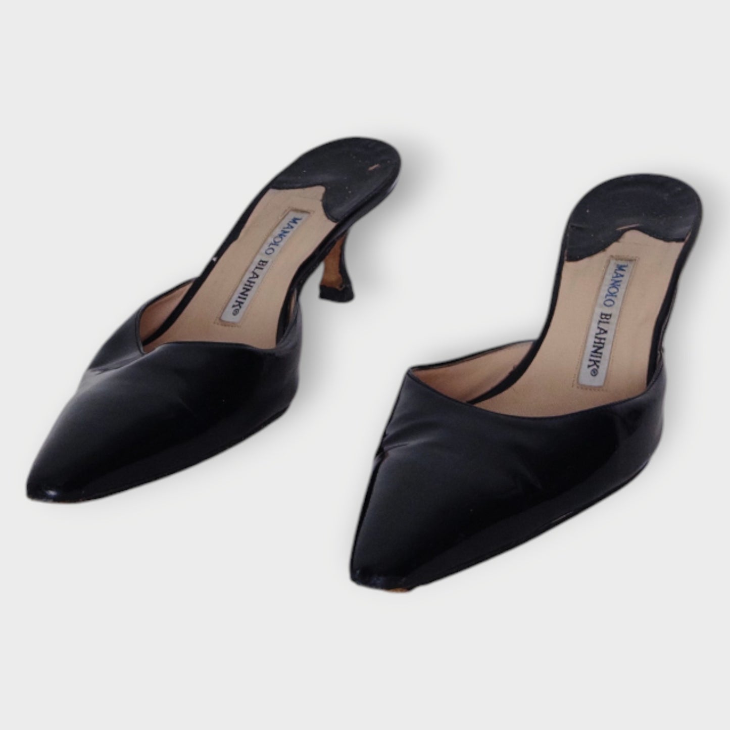 Patent Point Toe Kitten Heel