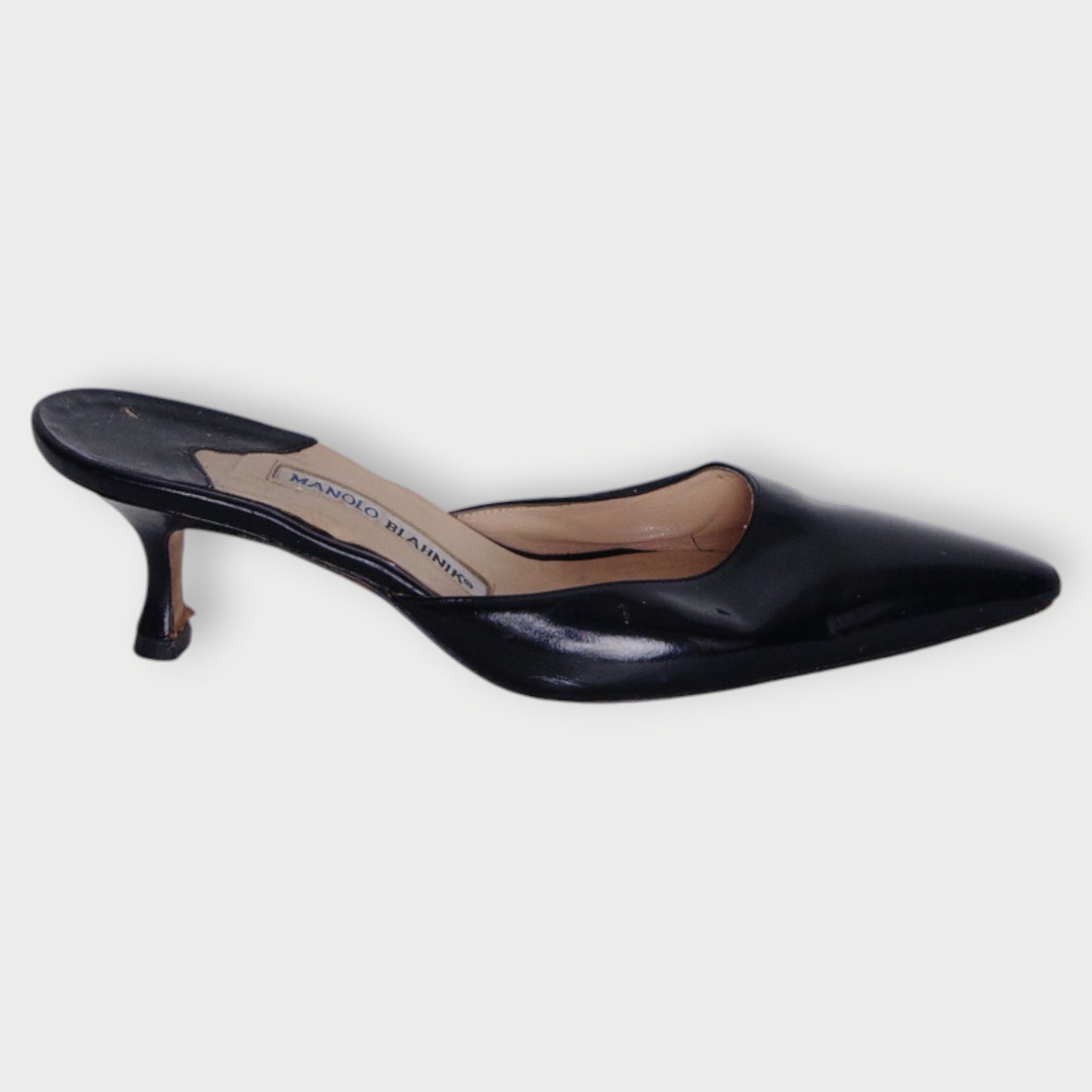 Patent Point Toe Kitten Heel