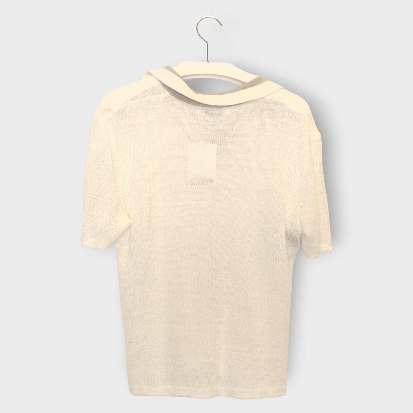 Beige Linen Knit Polo