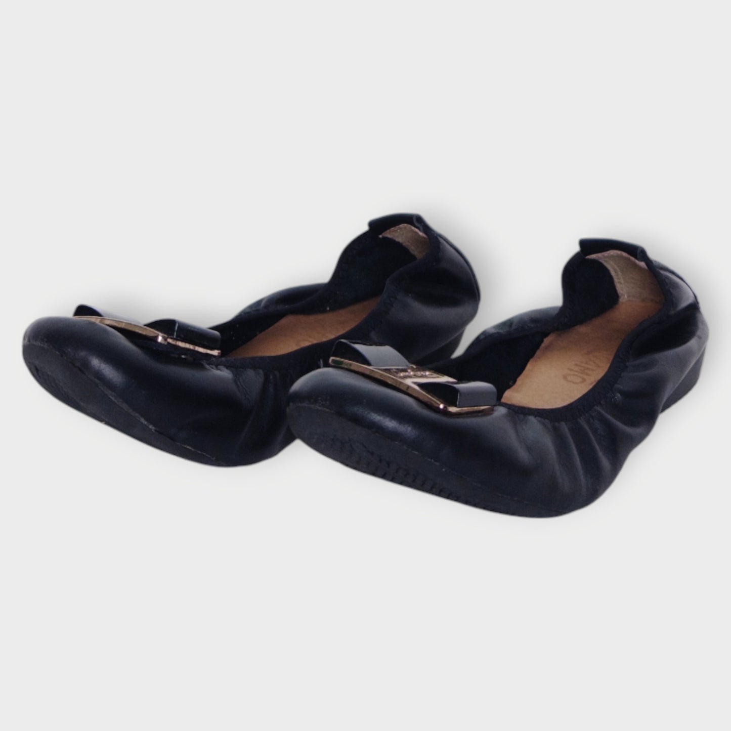 Leather Gold Buckle Ballet Flat