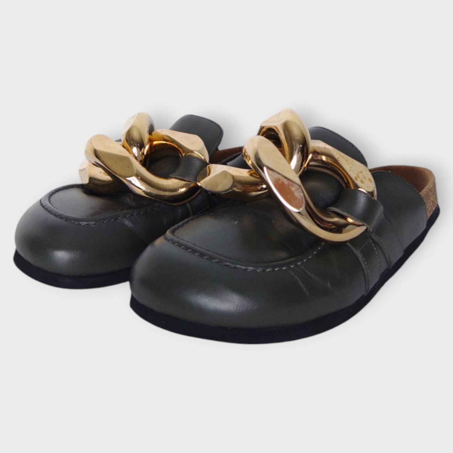 Chain Leather Mules
