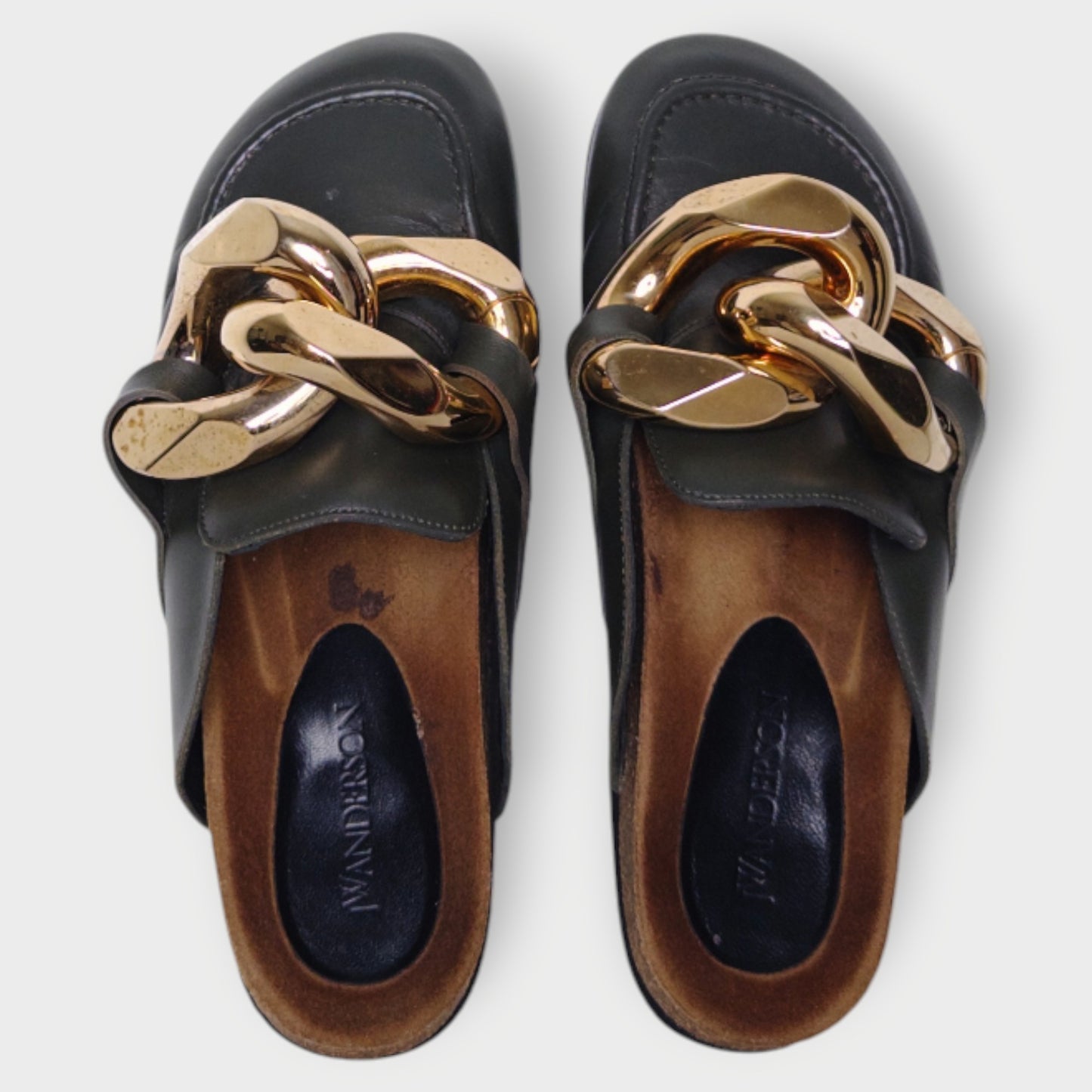 Chain Leather Mules