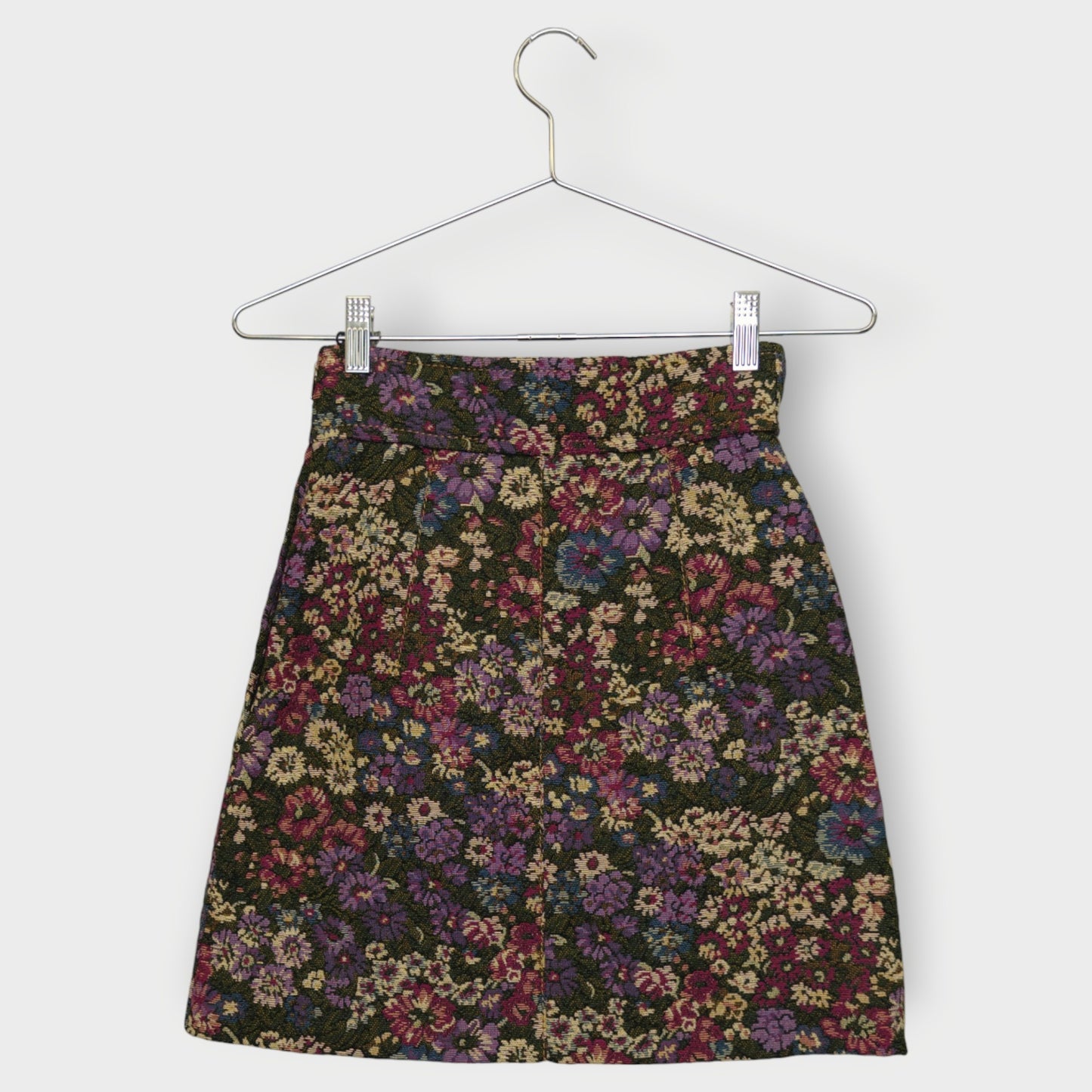 Floral Brocade High Waisted Mini
