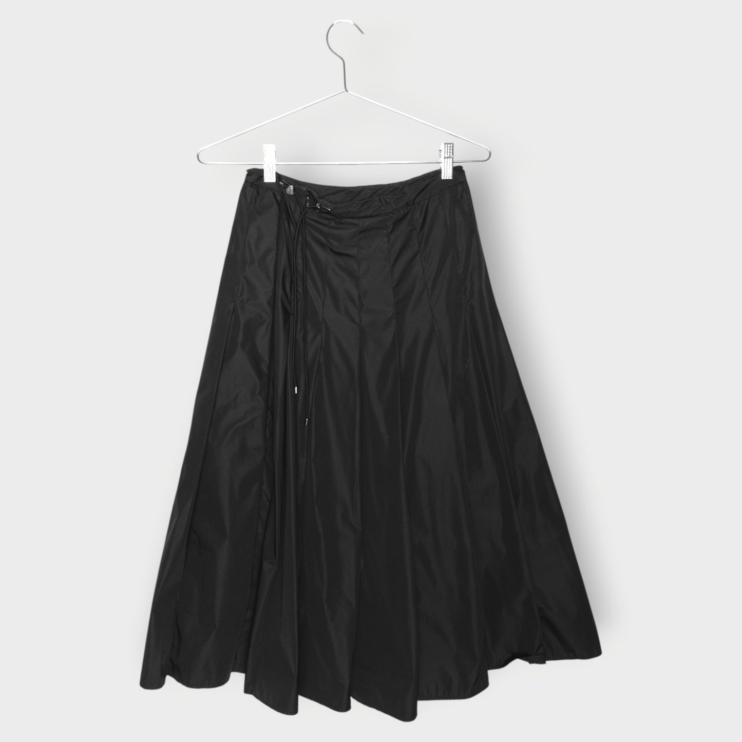 Nylon Pleat Midi Skirt