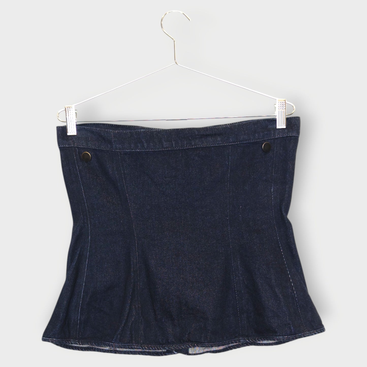 Denim Strapless Bustier Top