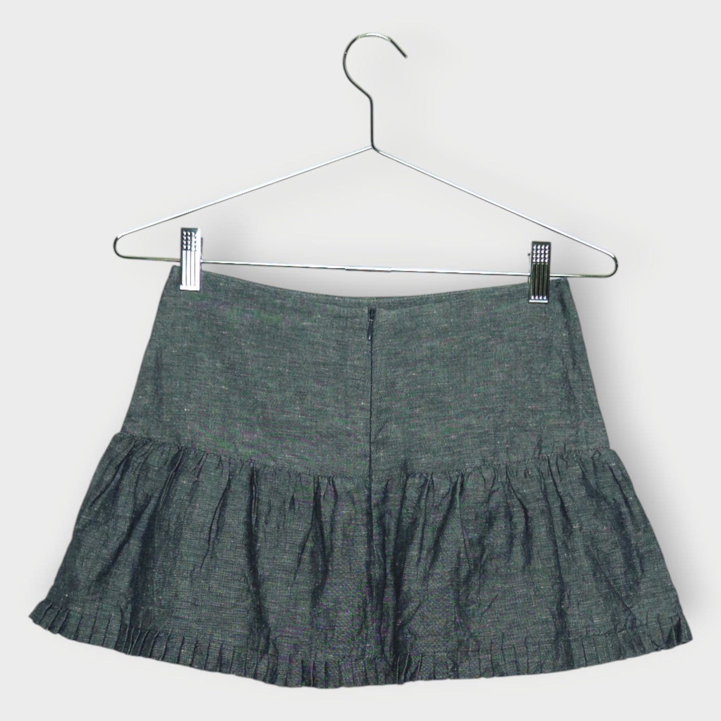 Linen Cotton Button Down Mini Skirt