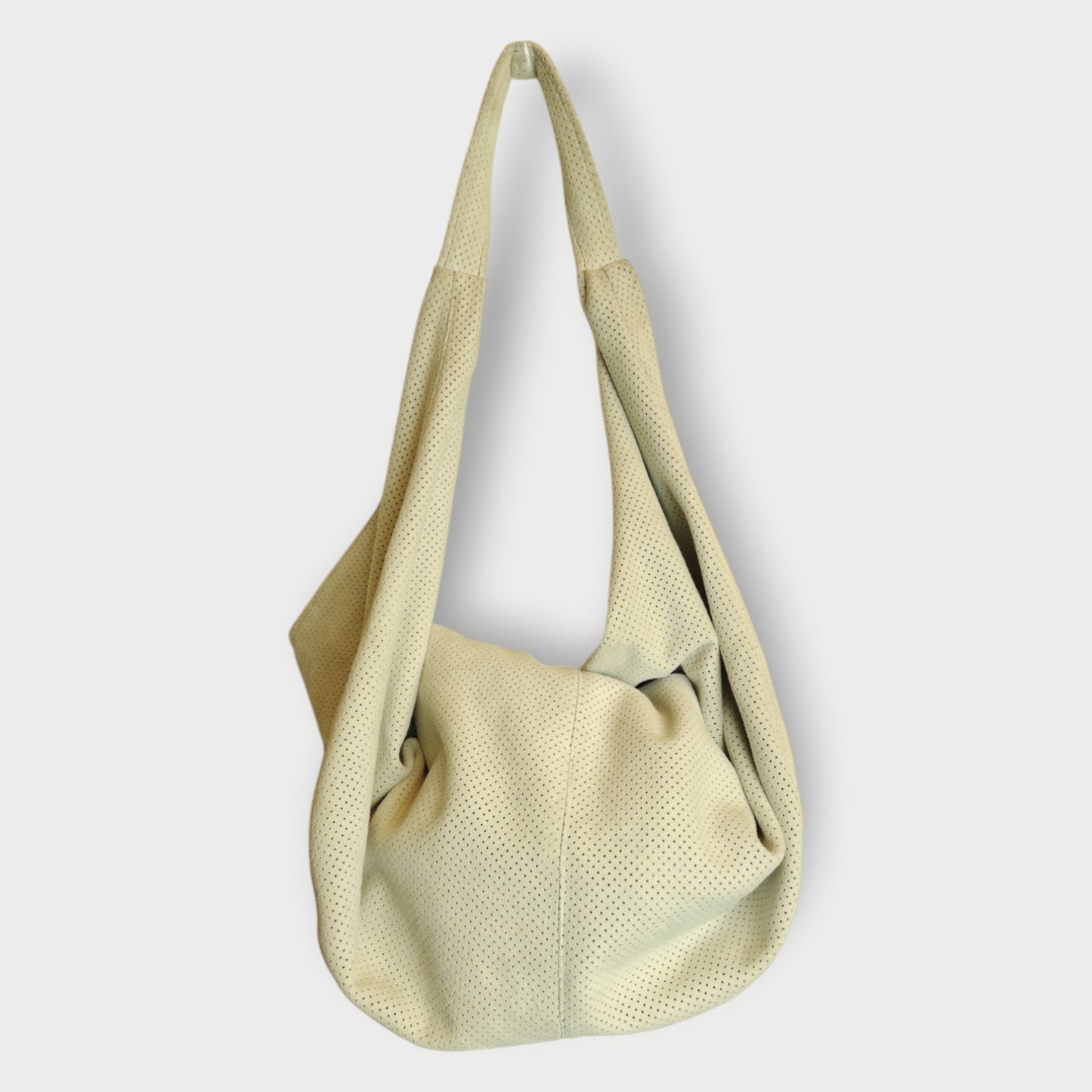 Perforated Leather Slouch Bag