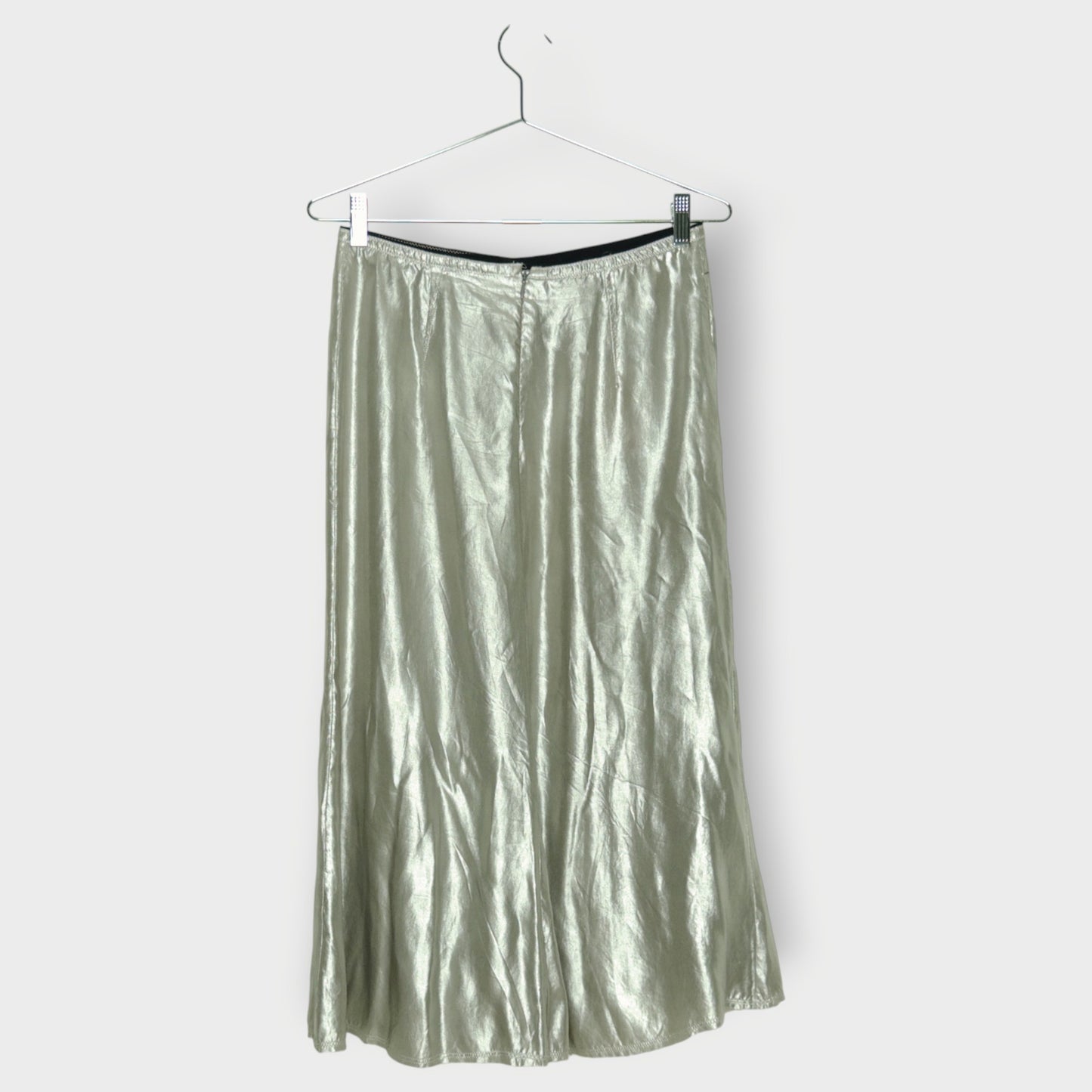 Raw Hem Midi Skirt