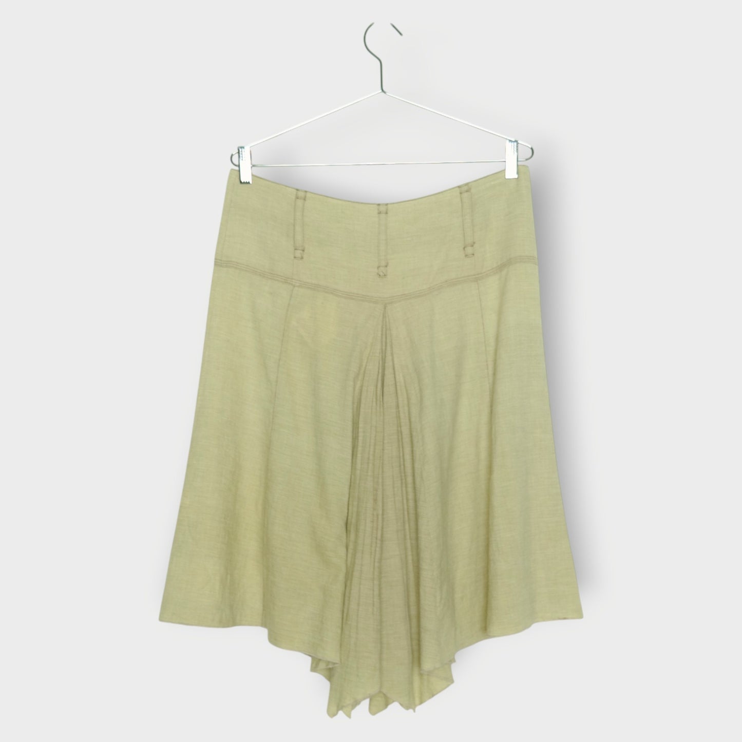 Zip Detail Asymmetrical Skirt