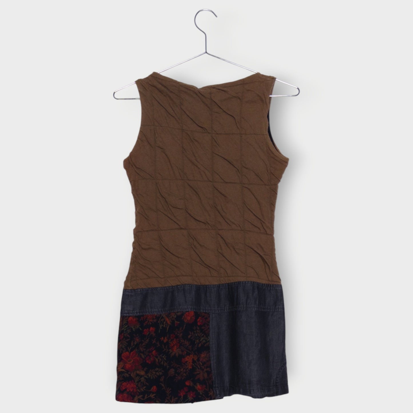 Gathered Denim Patchwork Mini