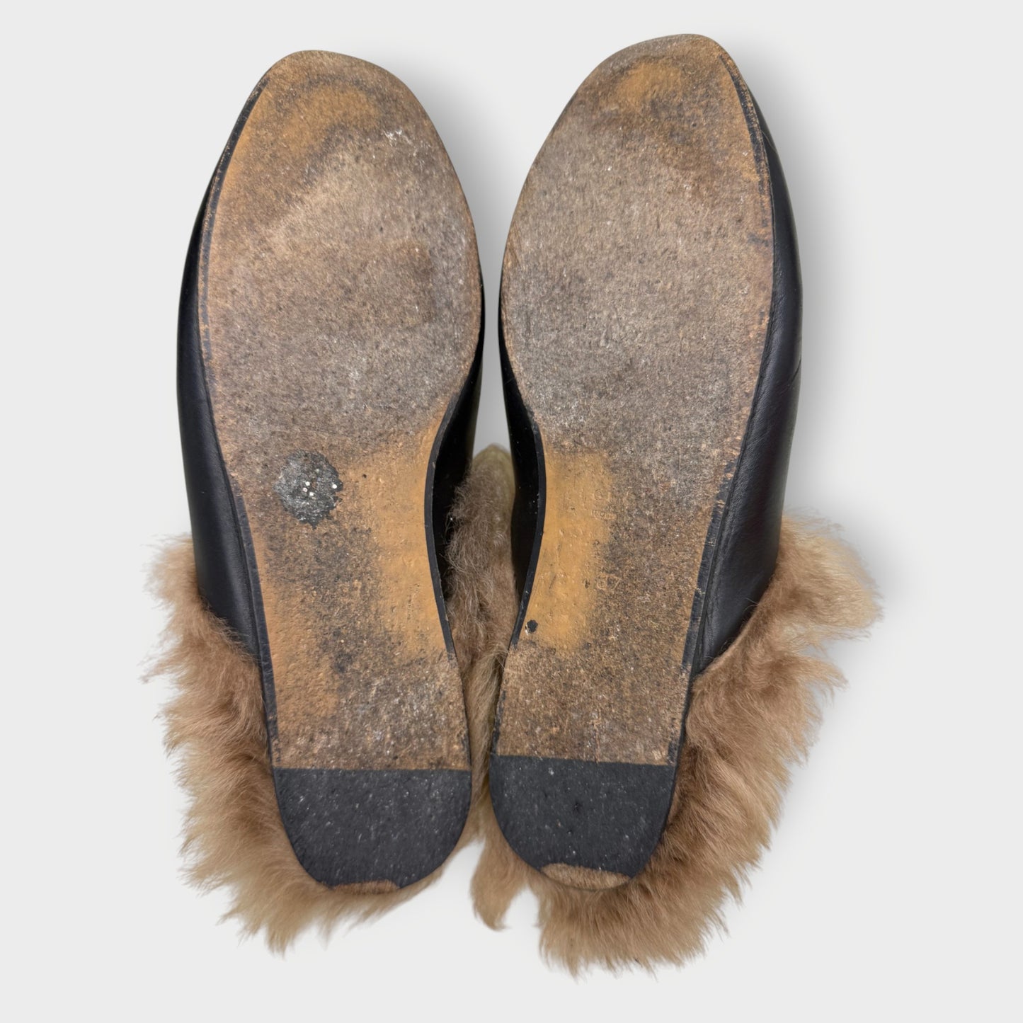 Leather Fur Horsebit Loafer