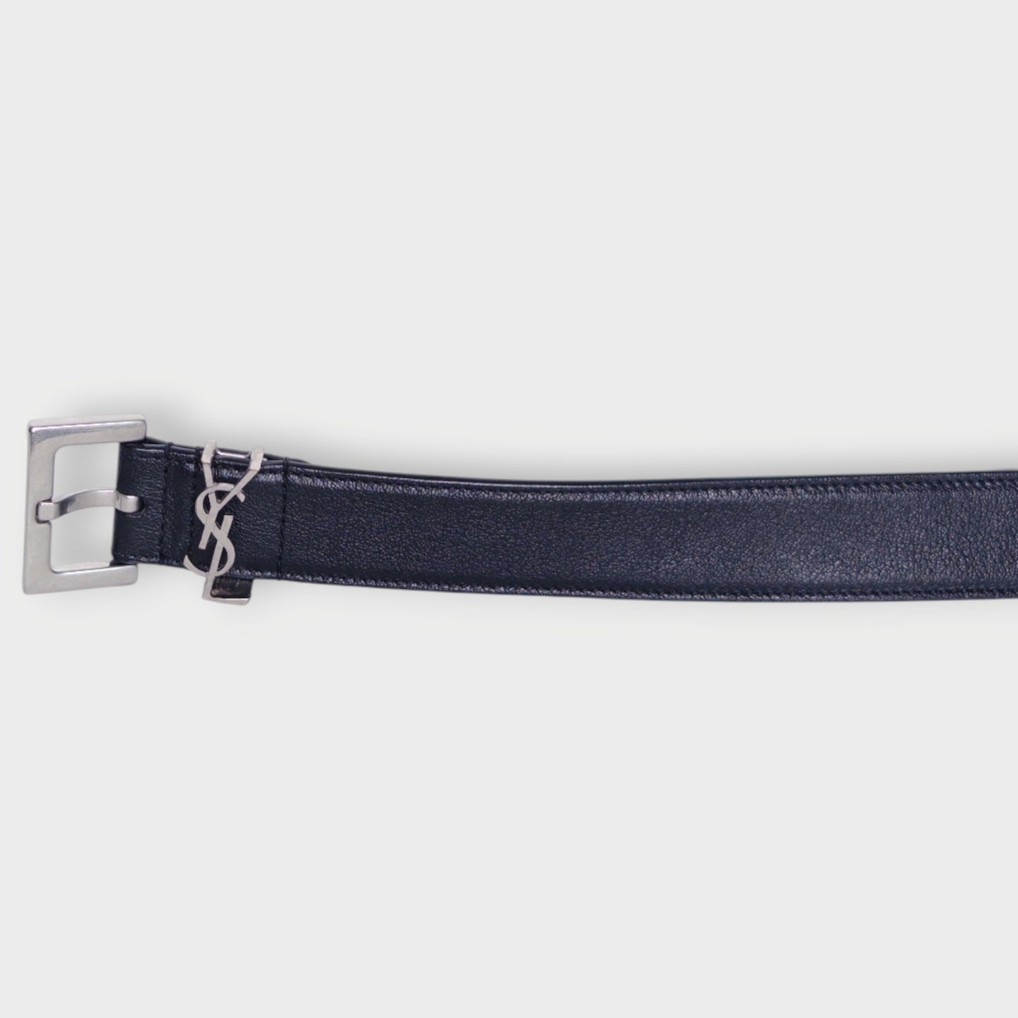 Leather Cassandre-Plaque Belt