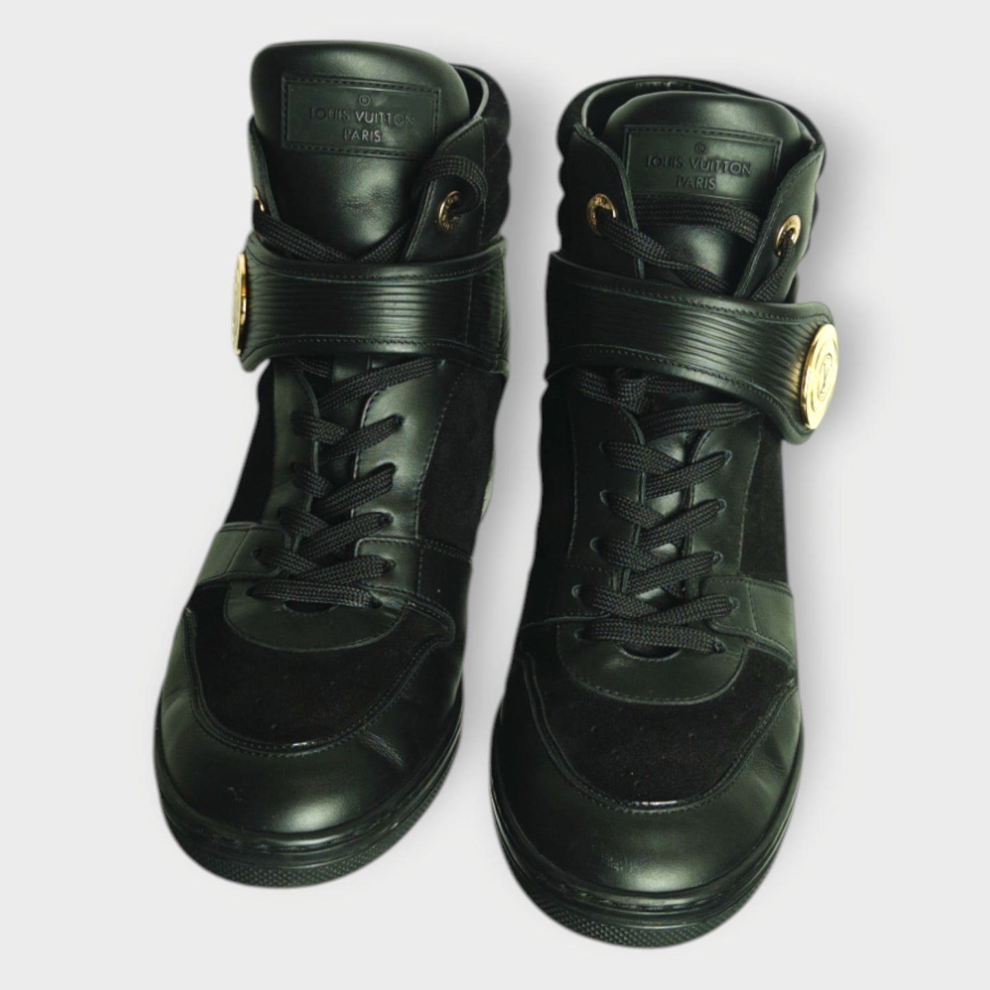 Leather & Suede Wedge Sneaker