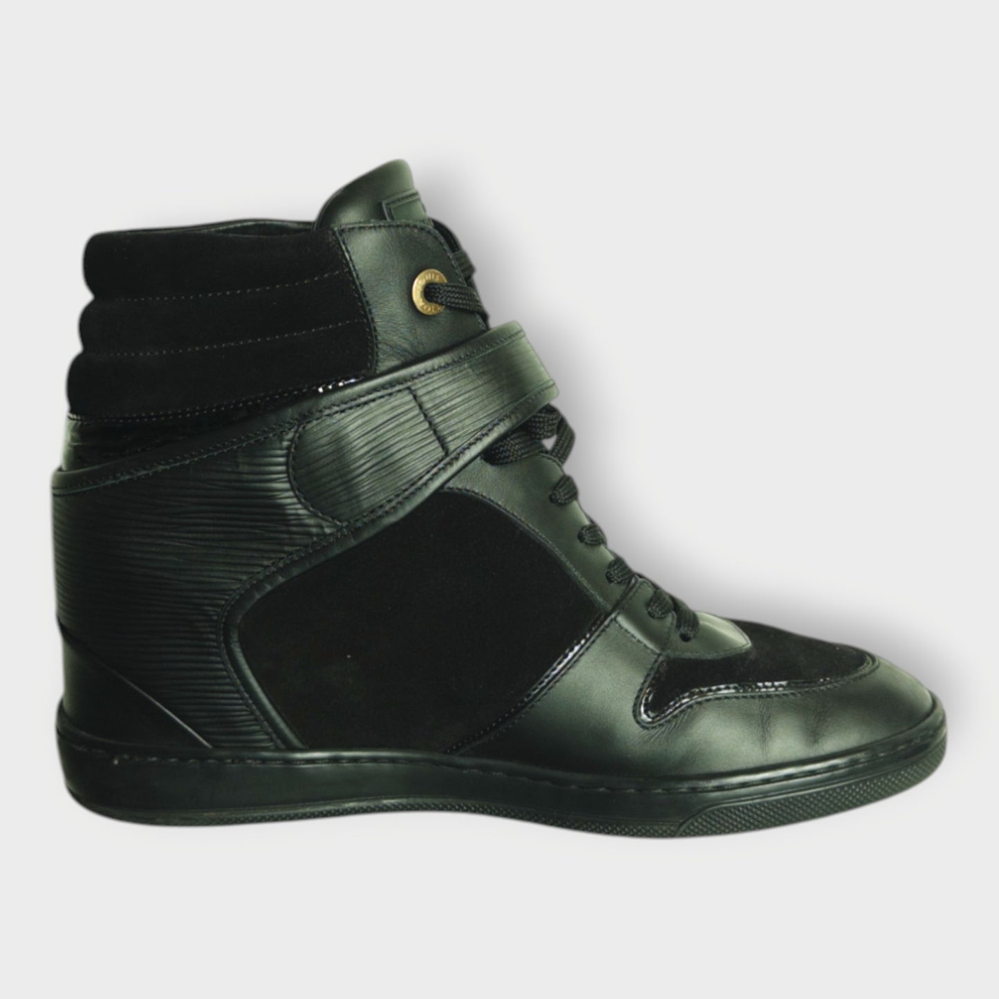 Leather & Suede Wedge Sneaker