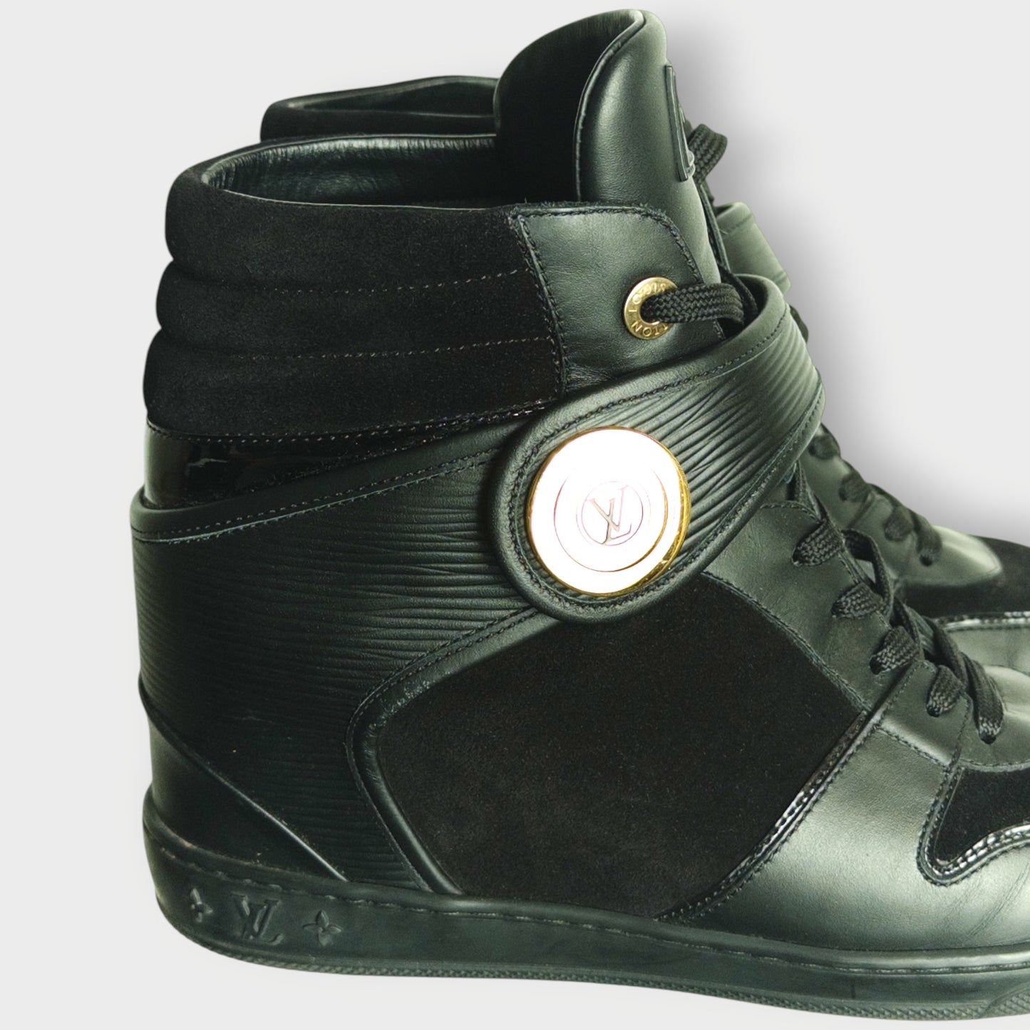 Leather & Suede Wedge Sneaker