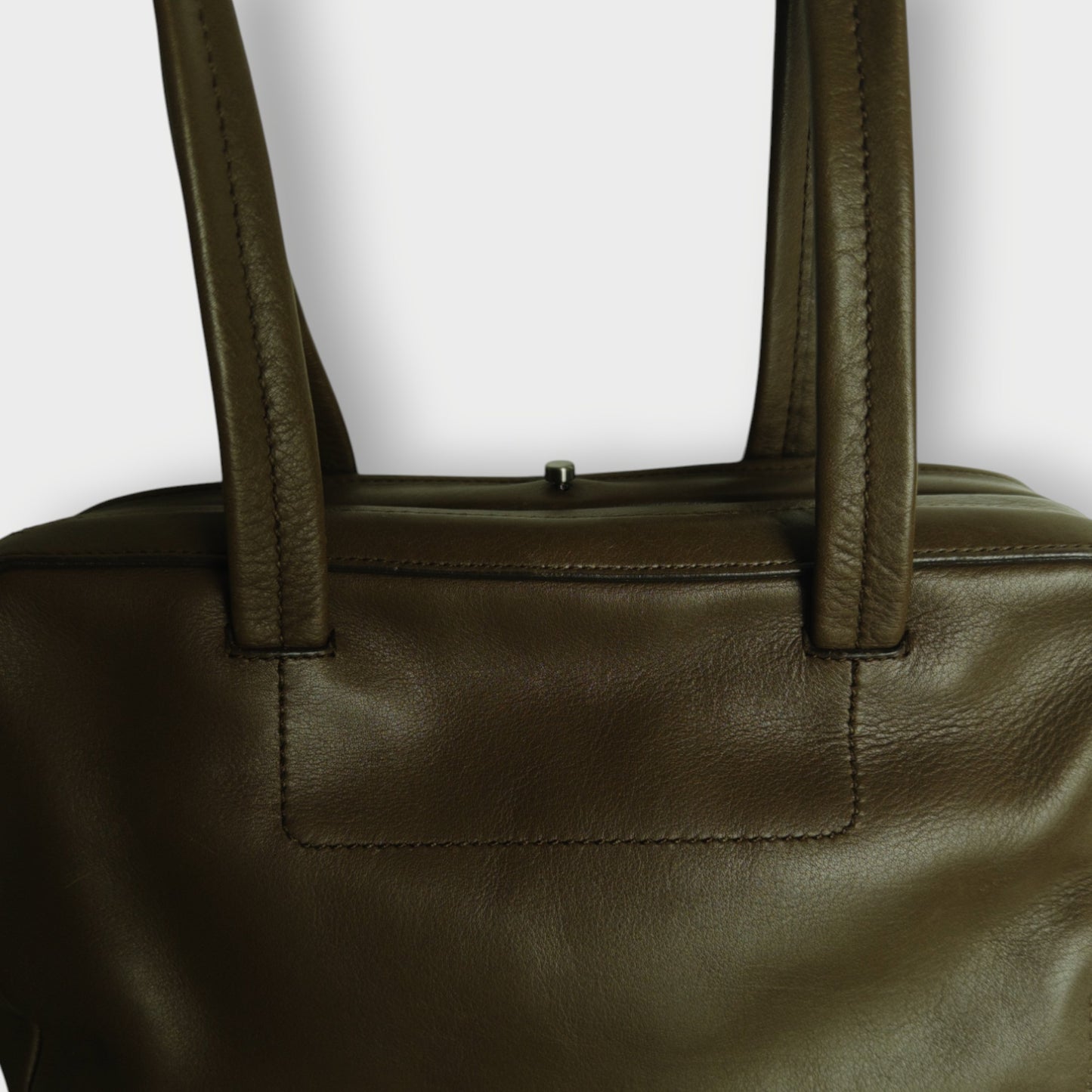 Leather Rectangle Clasp Bag