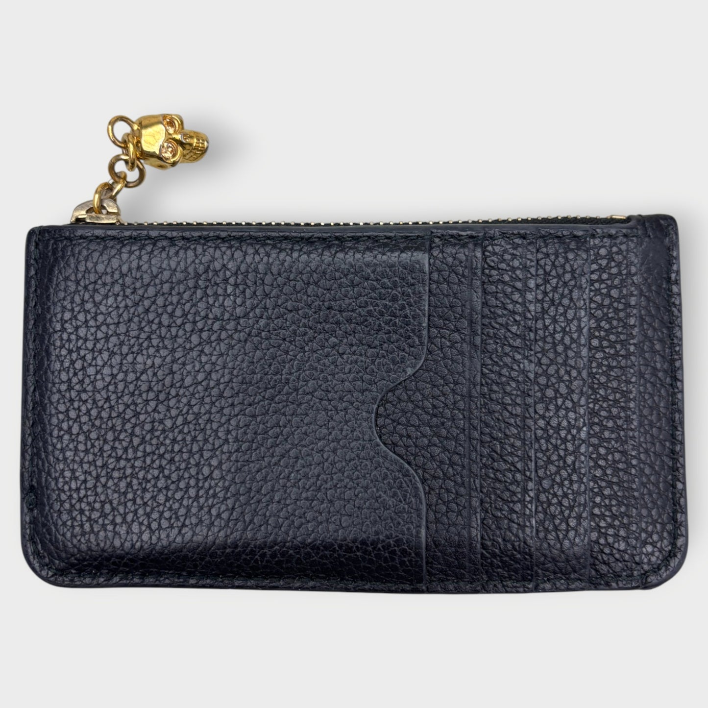 Leather Skull Charm Card Holder