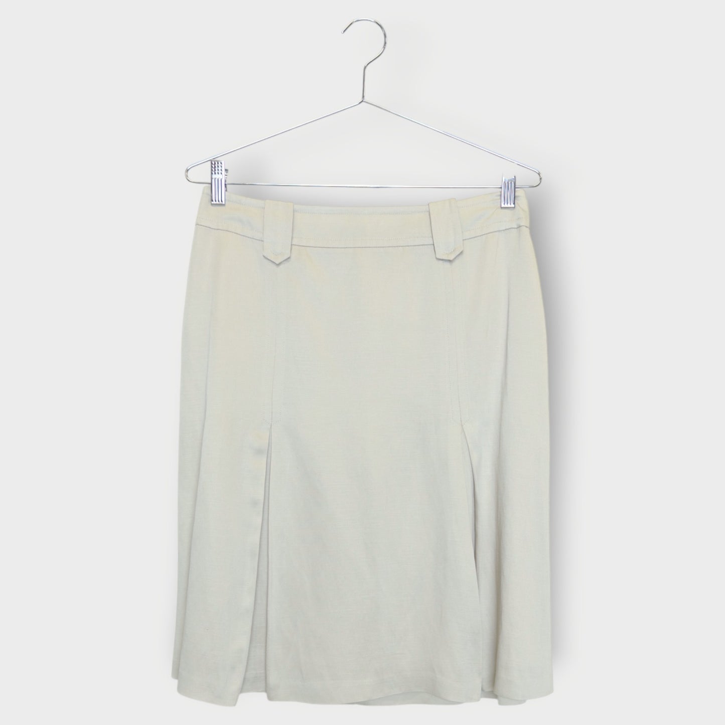 Satin Pleat Midi Skirt