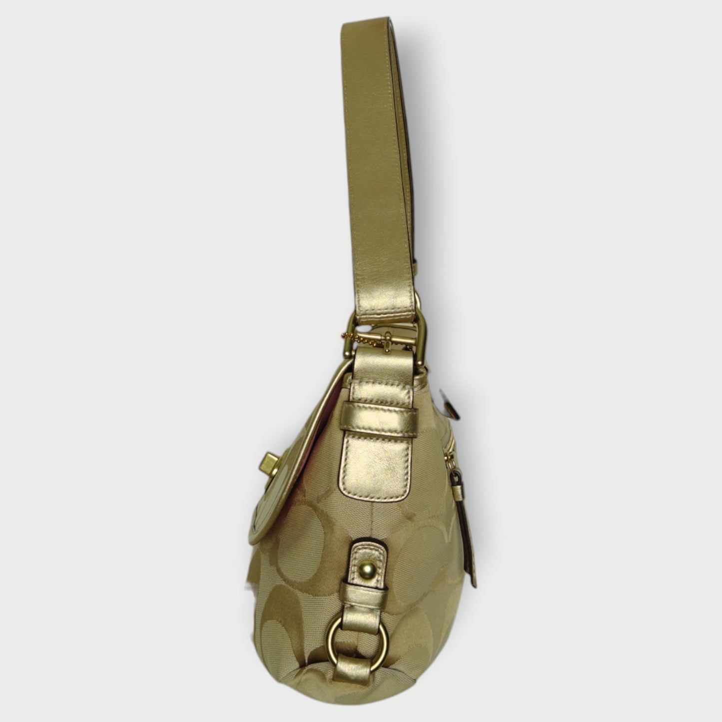 Monogram Gold Leather Sufflette Bag