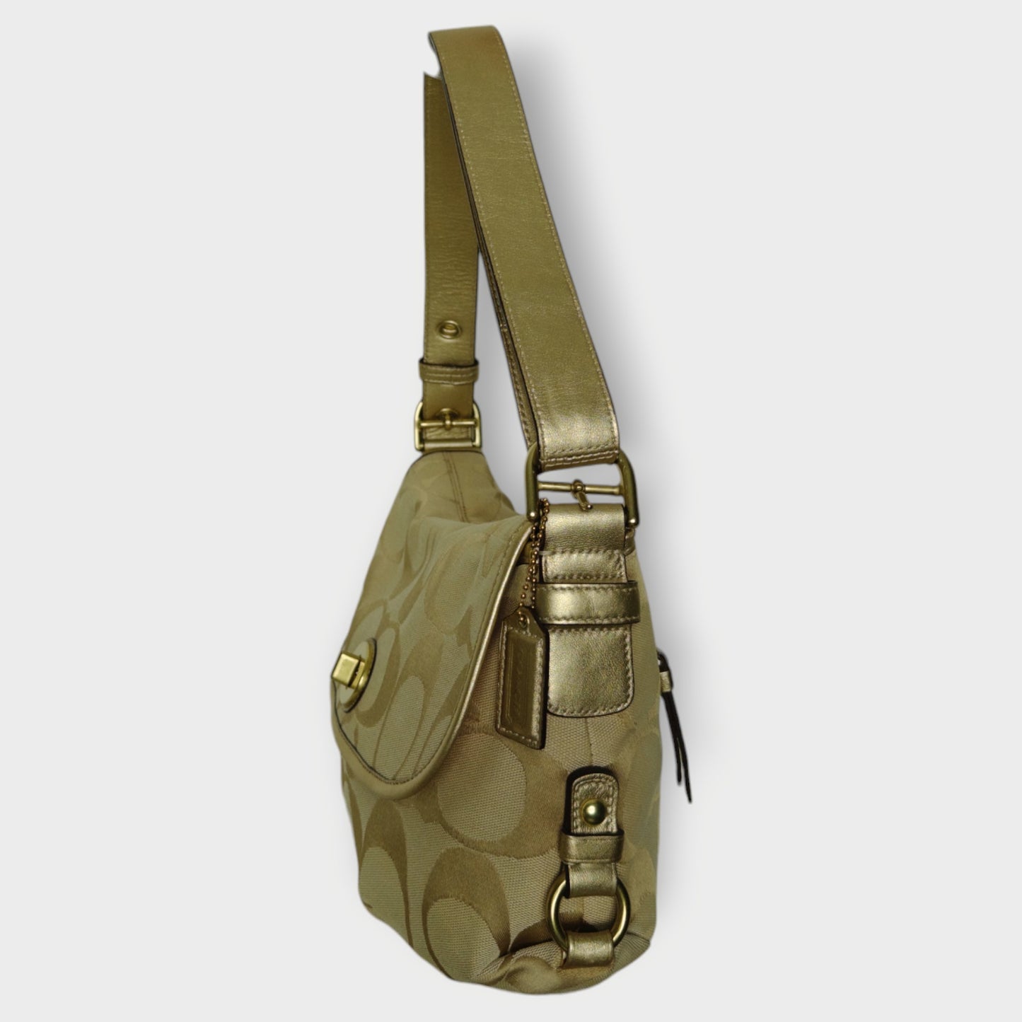Monogram Gold Leather Sufflette Bag