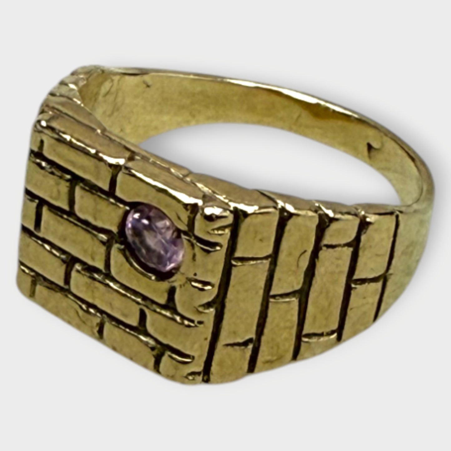 Pink Sapphire Brick 9K Ring