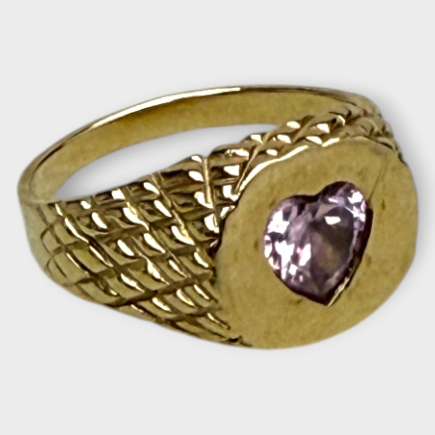 Pink Heart Sapphire 9K Ring