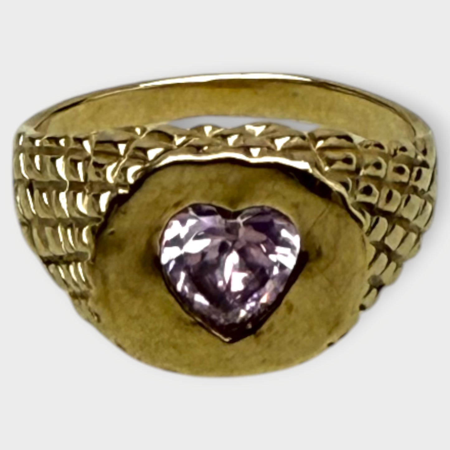 Pink Heart Sapphire 9K Ring