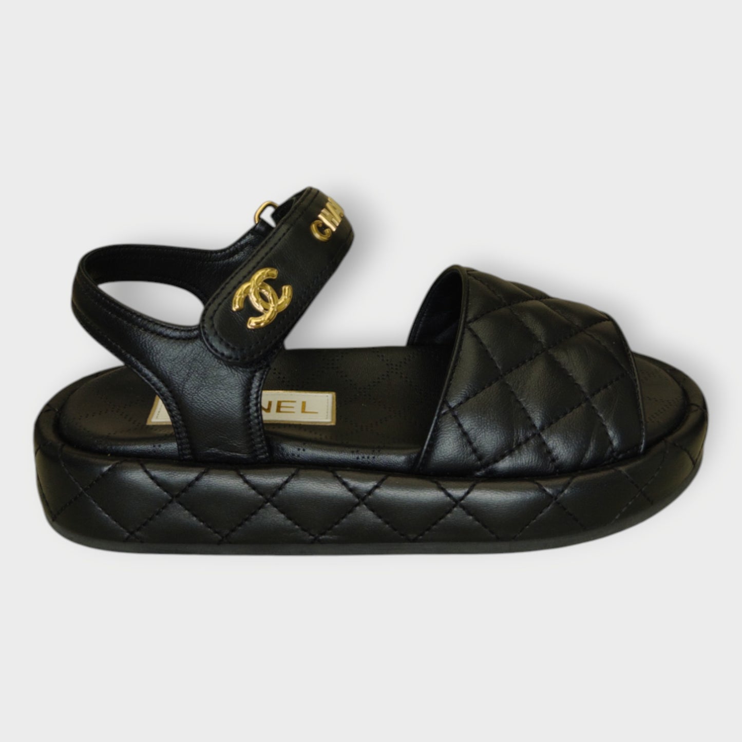 Quilted CC Logo Sandals