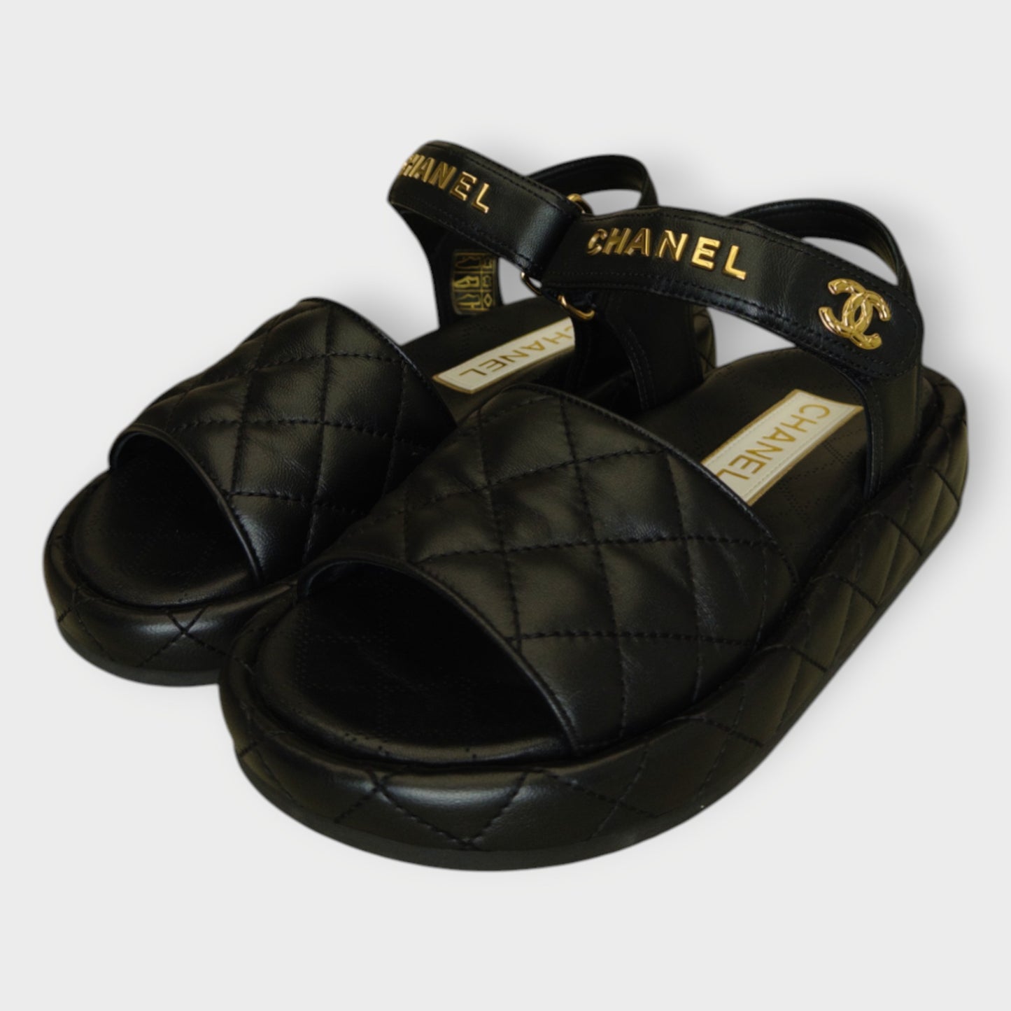 Quilted CC Logo Sandals