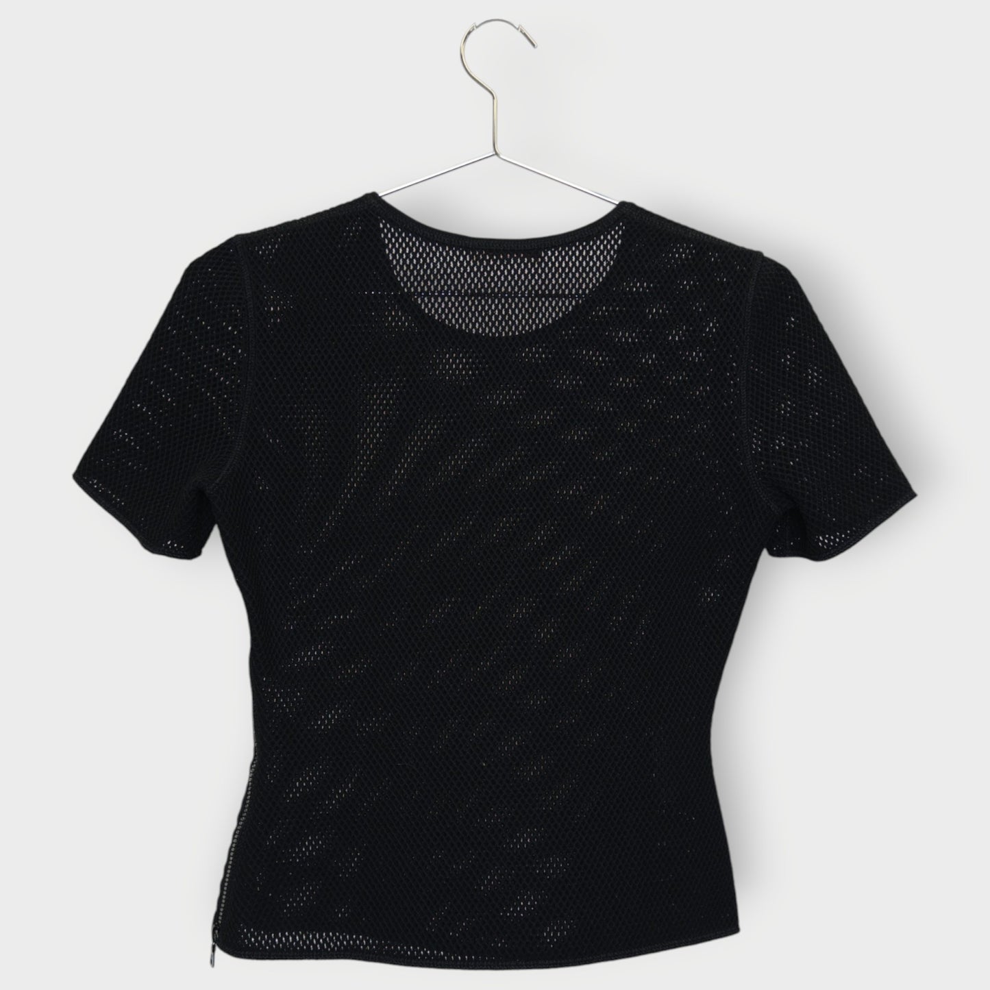 Knit Mesh Side Zip Top