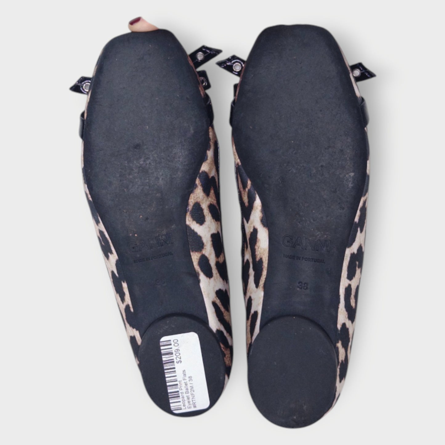 Leopard Print Eyelet Ballet Flats