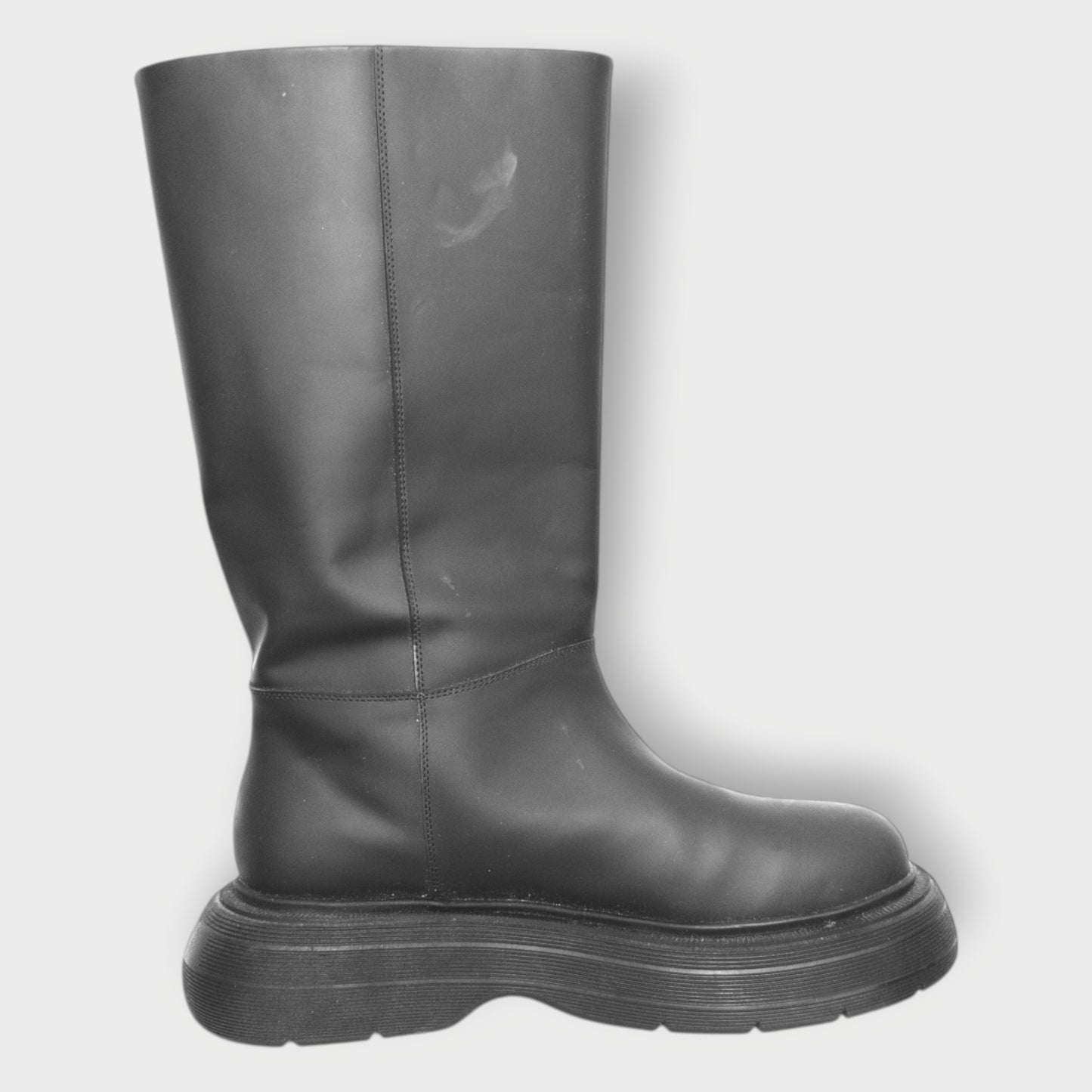 Leather Chunky Sole Boots