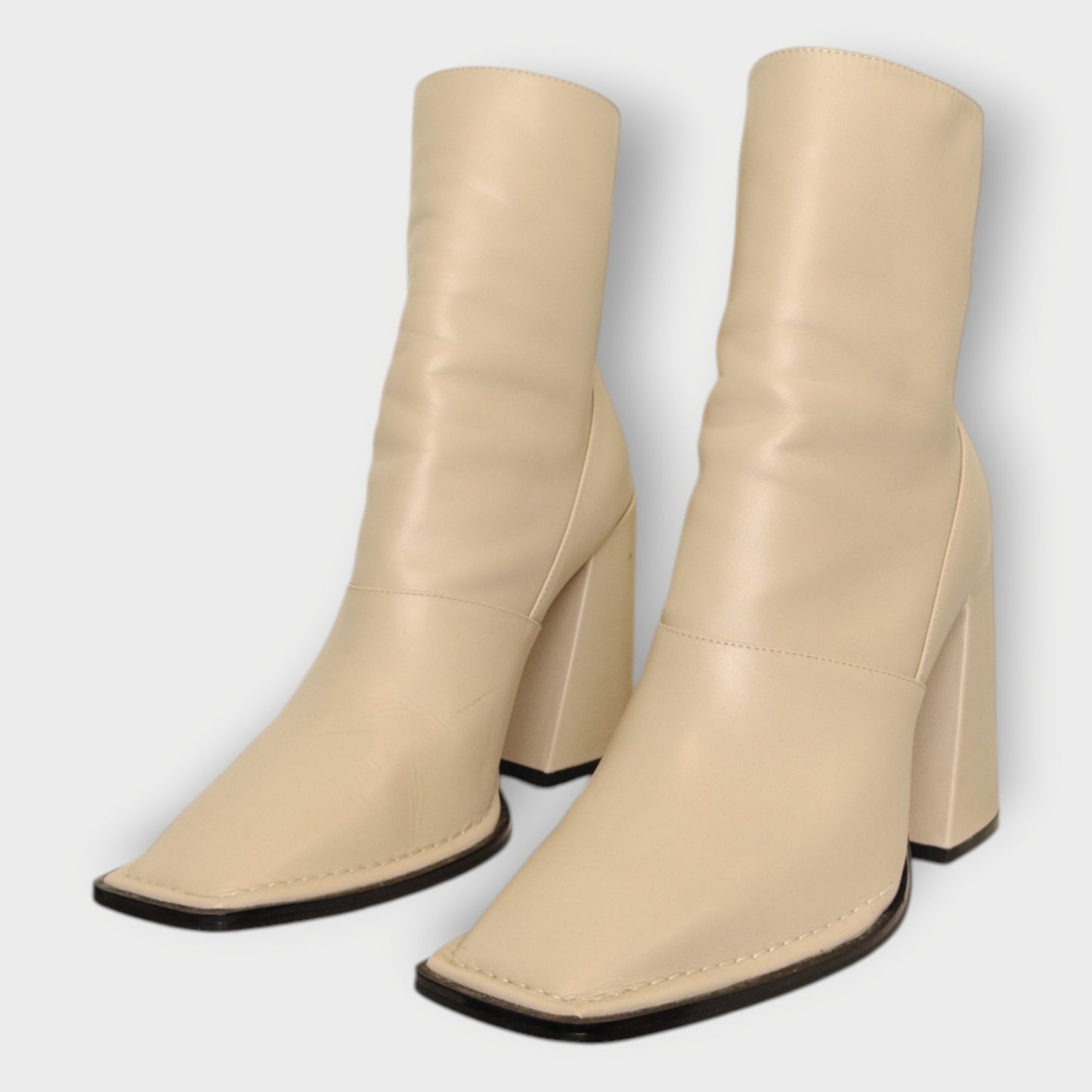 Leather Heeled Sock Boot