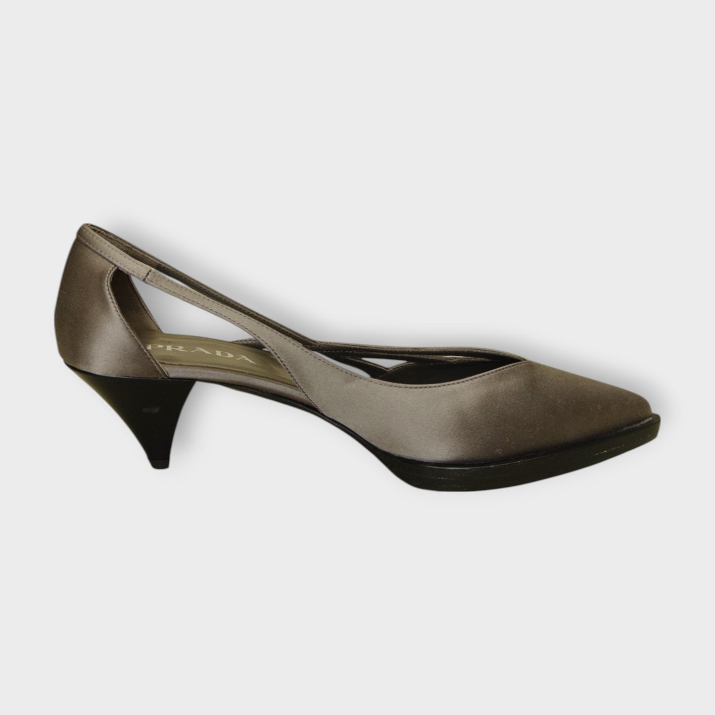 Satin Cut Out Kitten Heel